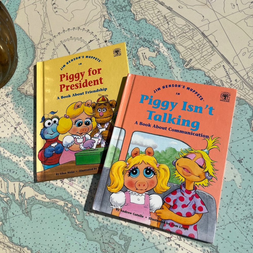 Vintage 1992 Muppets Piggy for President and Piggy Isn't Talking Books